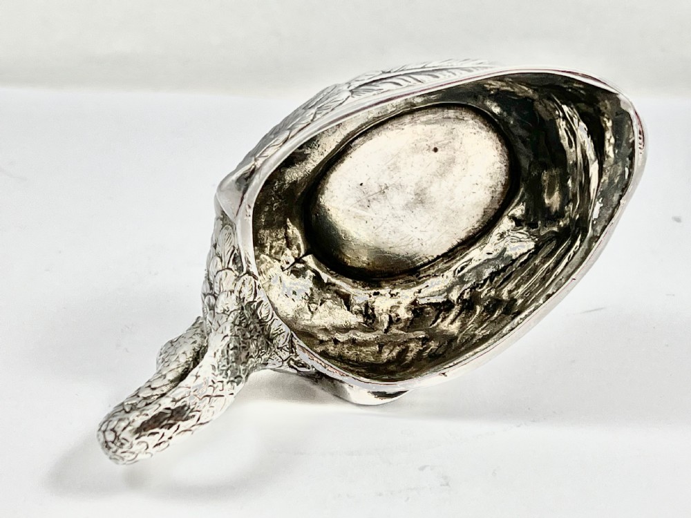 Rare antique silver swan milk jug, German c.1900 View VII