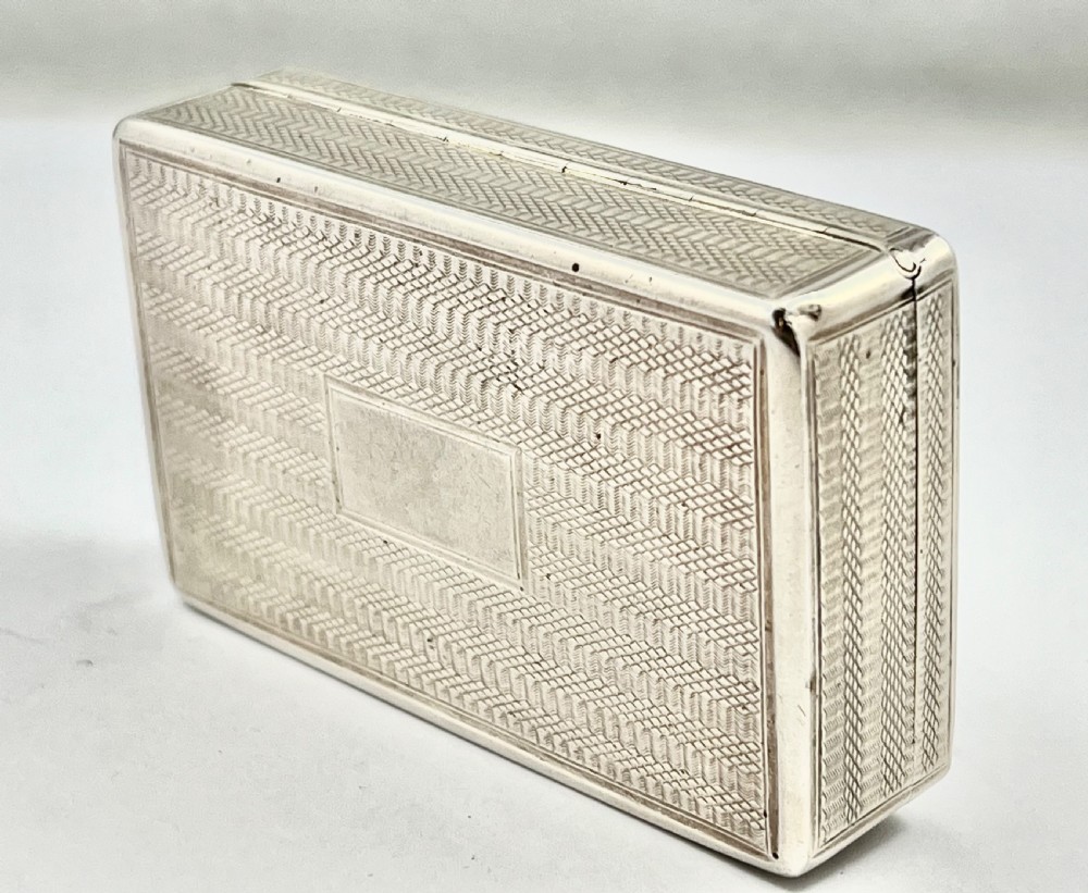 George IV antique silver hunting snuff box, Thos. Shaw 1829 View VII