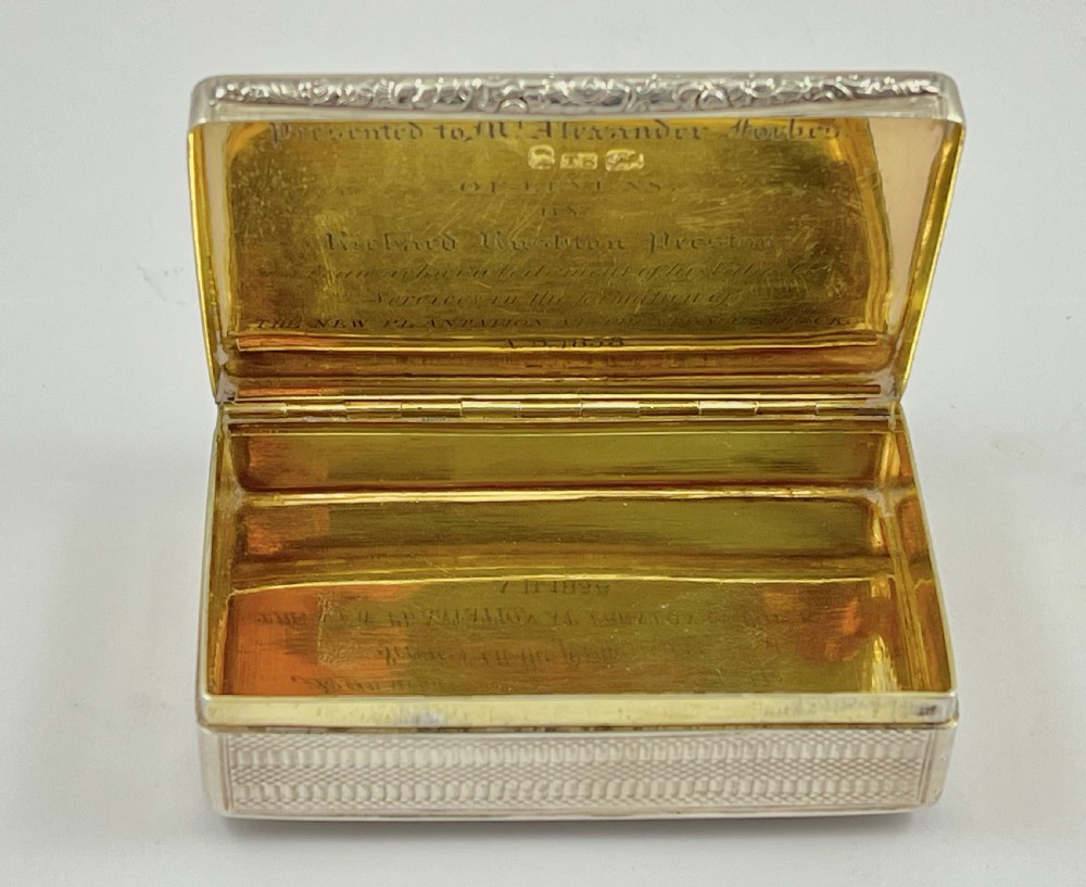 George IV antique silver hunting snuff box, Thos. Shaw 1829 View VIII
