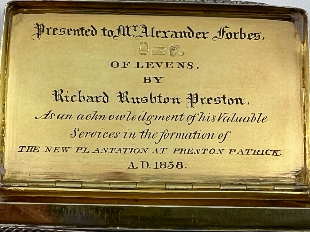 George IV antique silver hunting snuff box, Thos. Shaw 1829 View IX