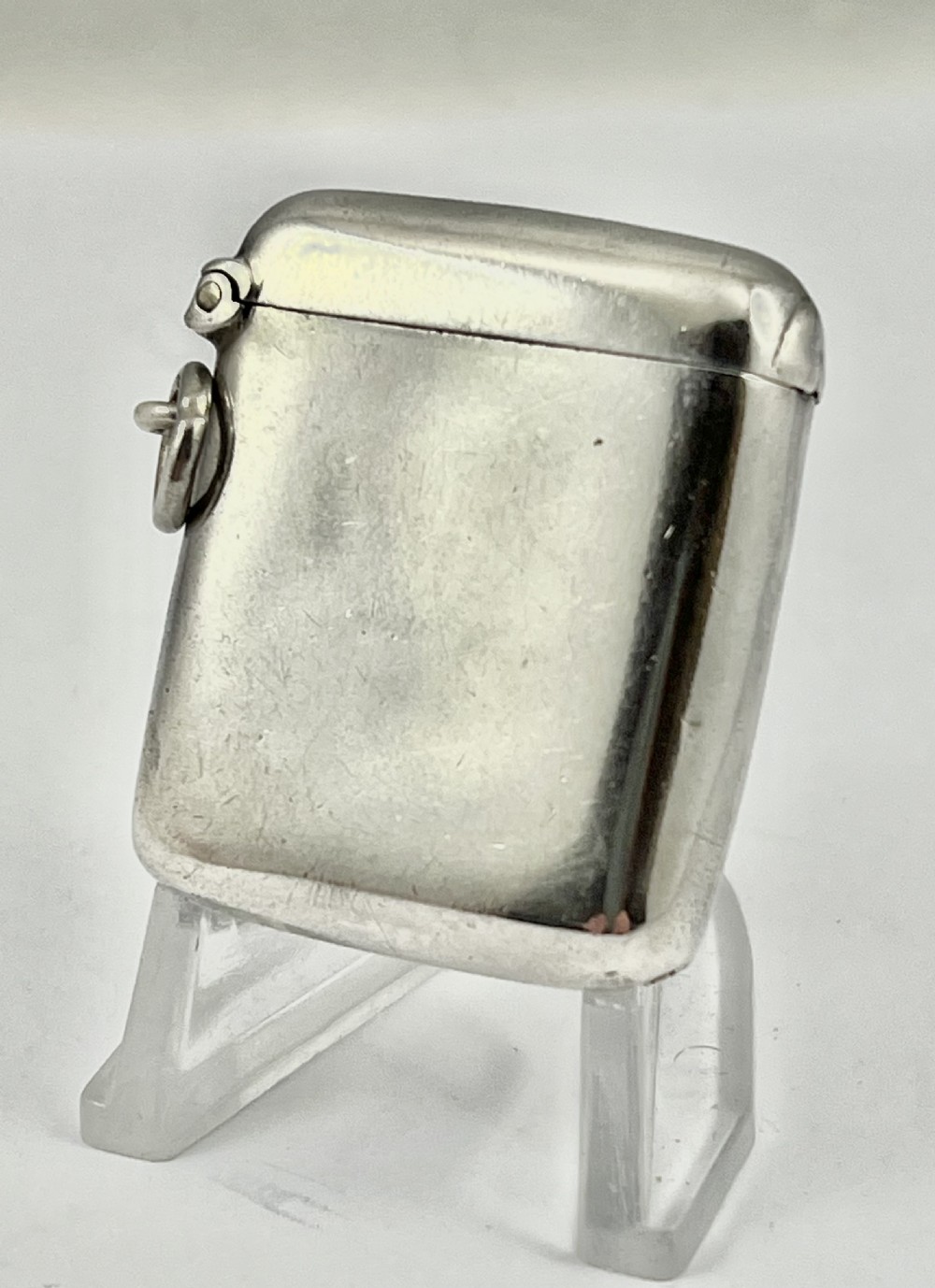 Edwardian antique silver “Suffragette” vesta case, Chester 1908 View III