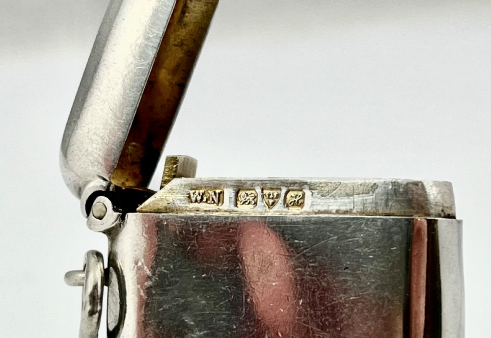 Edwardian antique silver “Suffragette” vesta case, Chester 1908 View IV