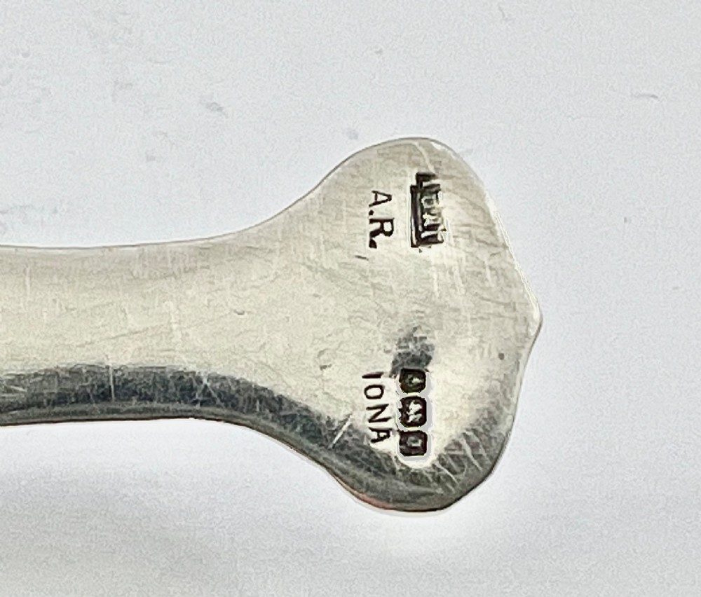 Iona silver caddy spoon, Alexander Ritchie, 1933 View III