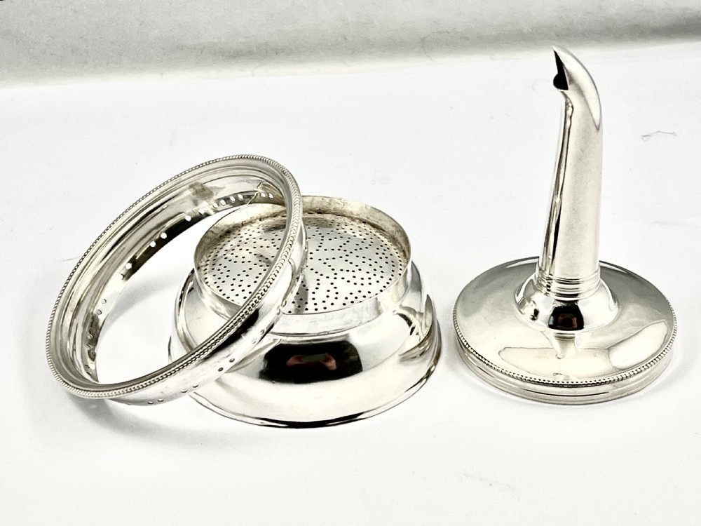 George III silver 3 piece wine funnel, London 1785 View IX