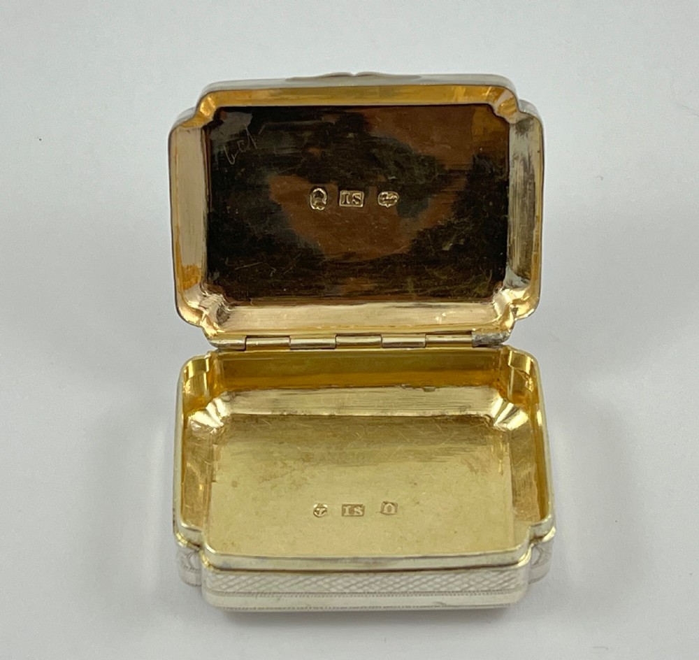 George III antique silver pocket snuff box, John Shaw 1811. View VI