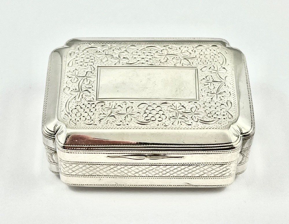 George III antique silver pocket snuff box, John Shaw 1811. View IX