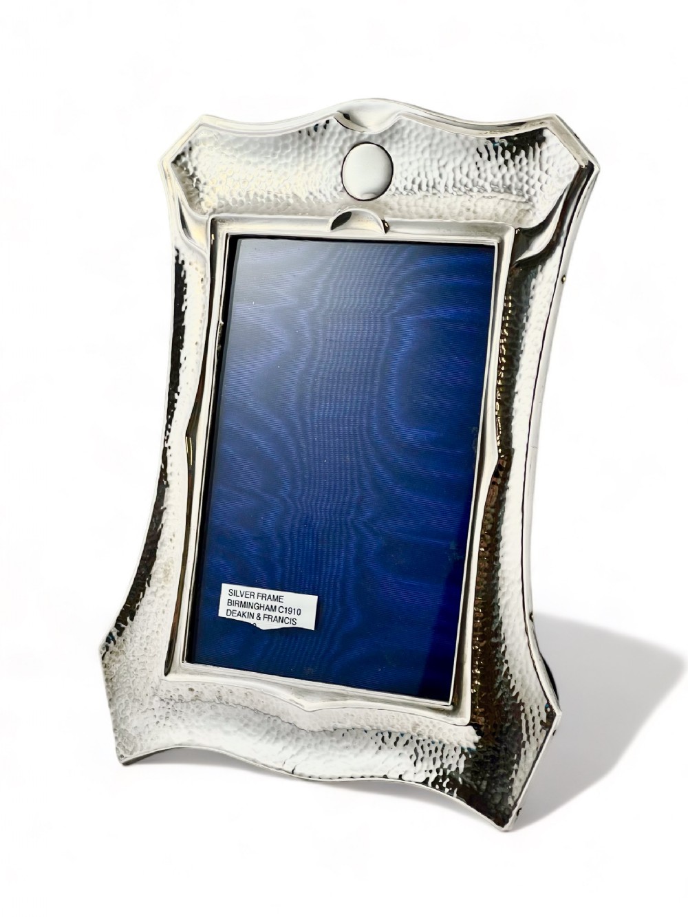 Edwardian antique silver planished picture frame, Birmingham 1910