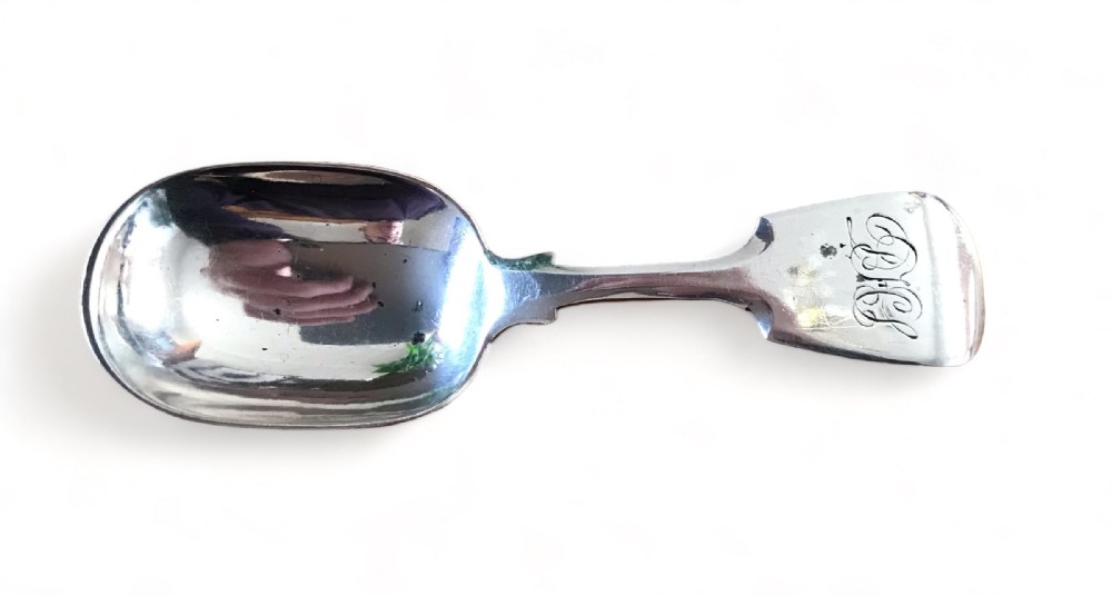 Scottish Provincial Silver antique Aberdeen caddy spoon, William Jamieson 1810