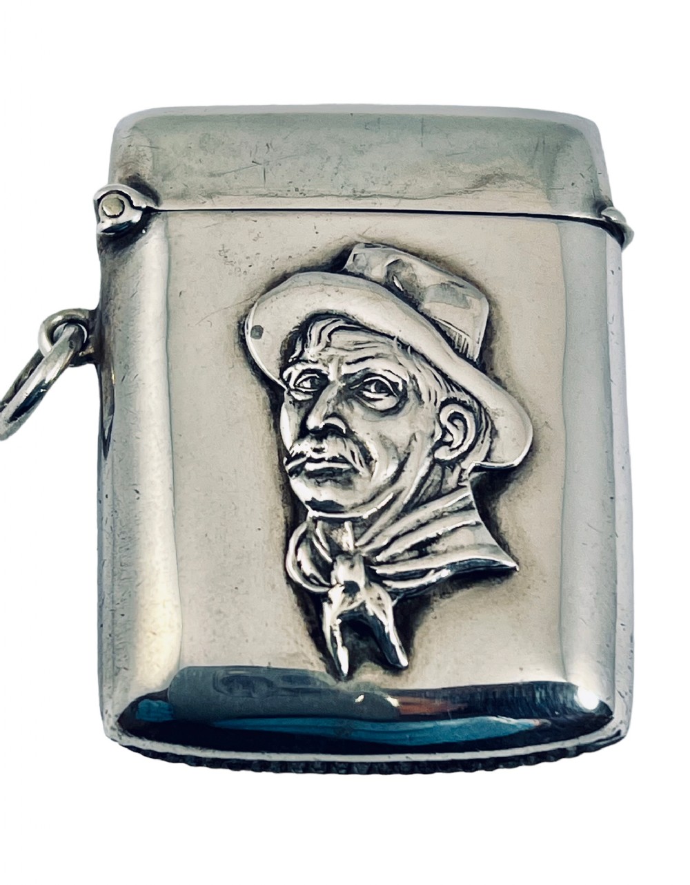Edwardian antique silver vesta, Birmingham 1912.