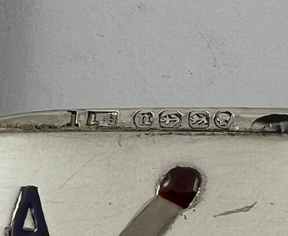 Victorian antique silver vesta case, Birmingham 1887 View VII