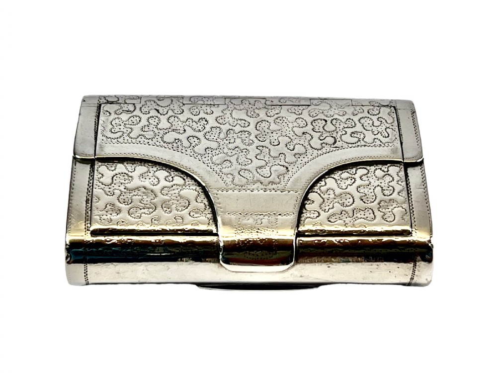 George III antique silver satchel style snuff box, Birmingham 1818