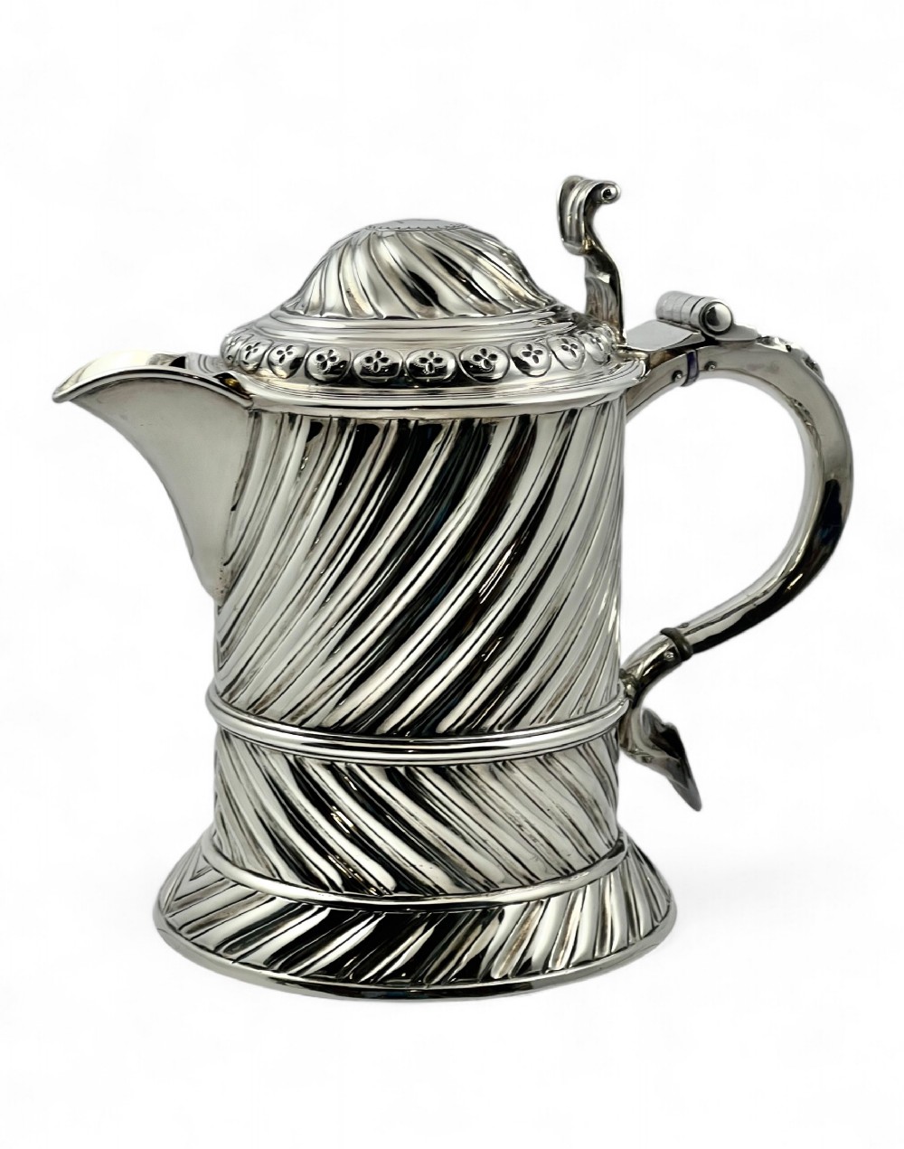 Edwardian antique Scottish silver lidded jug, Edinburgh 1903