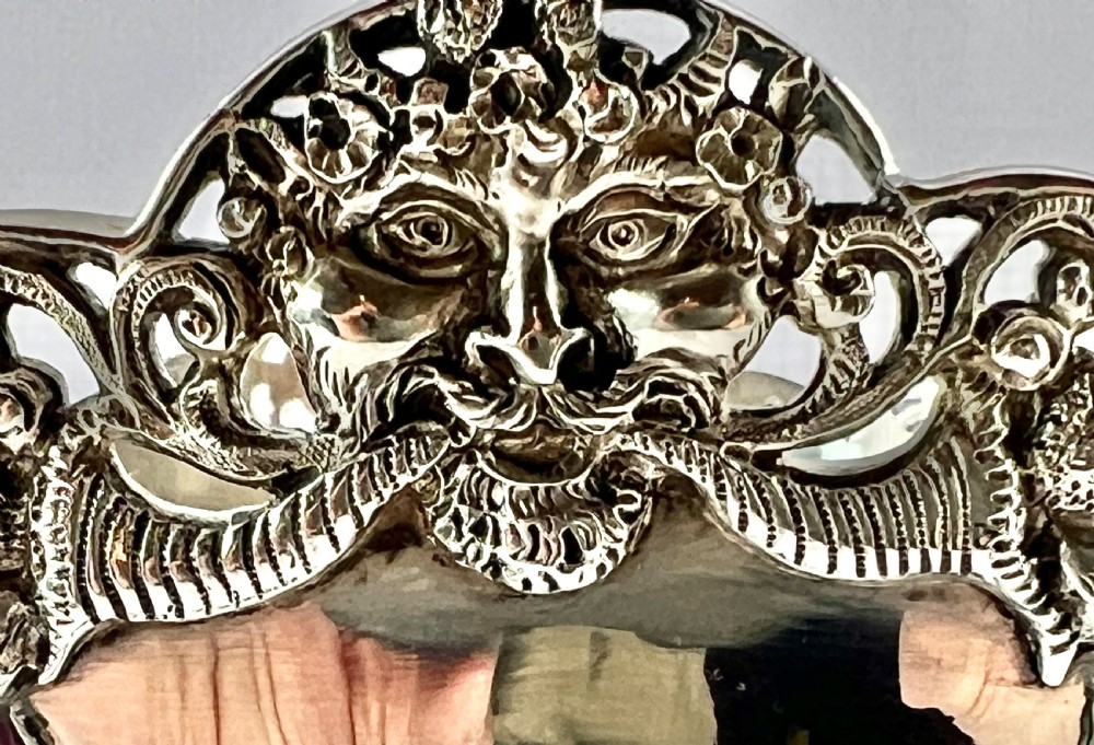 Victorian antique silver punch bowl, wine cooler, London 1897. View V