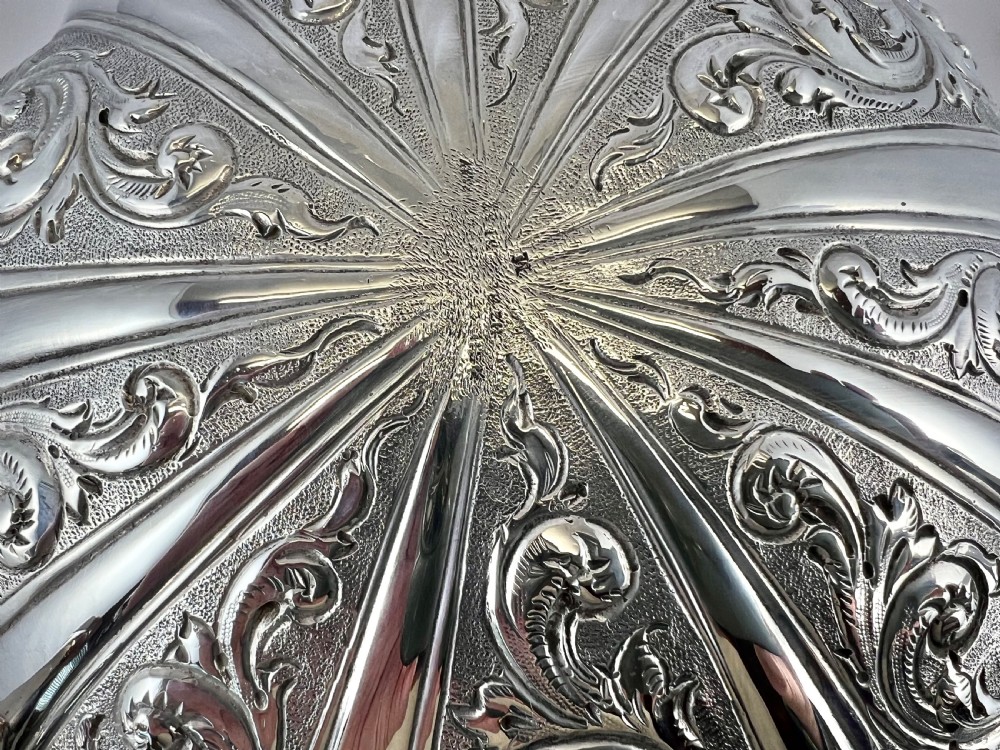 Victorian antique silver punch bowl, wine cooler, London 1897. View XIII