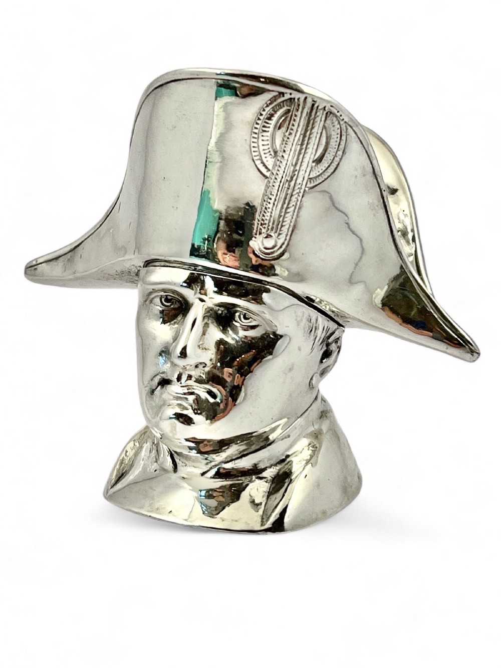 Victorian antique French silver Napoleon snuff box, c.1860