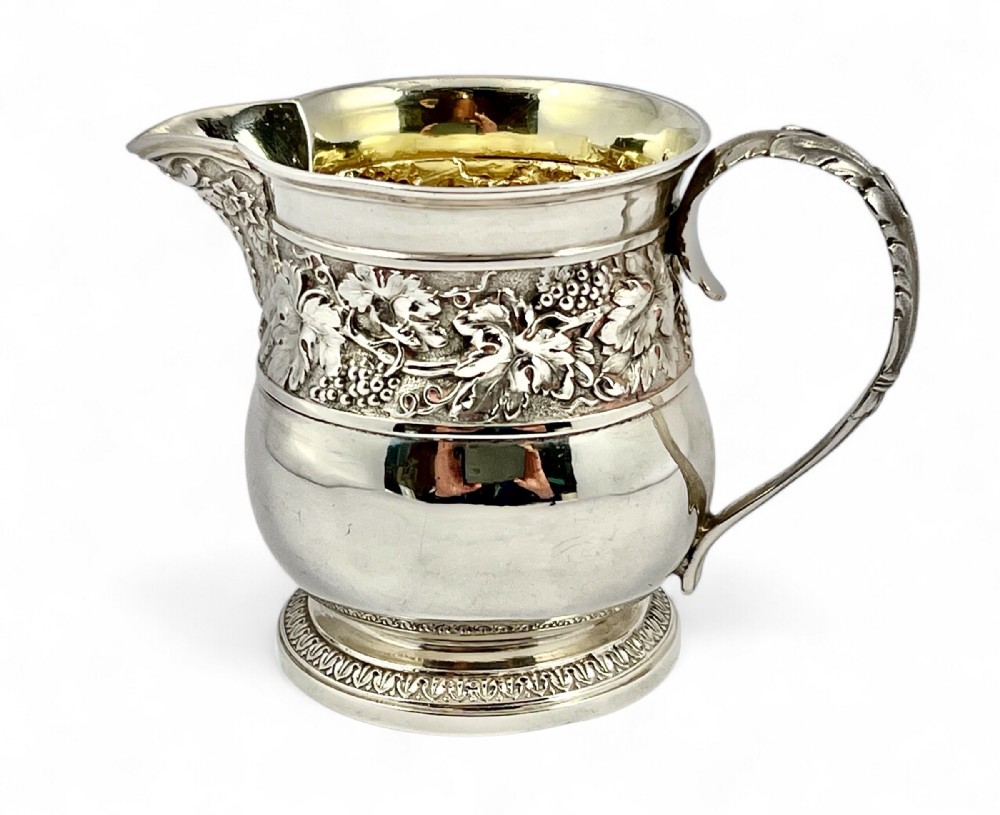 George III antique silver cream jug, Emes and Barnard 1817