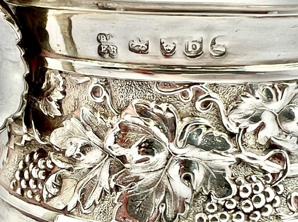 George III antique silver cream jug, Emes and Barnard 1817 View VIII