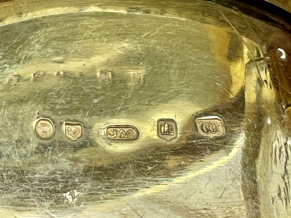Scottish antique Victorian large agate and silver vinaigrette, 1853 View XI