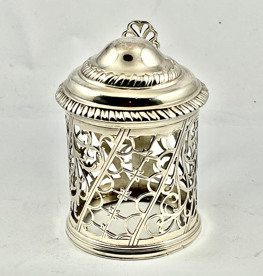 George III antique Irish silver mustard pot, Dublin c.1798 View III