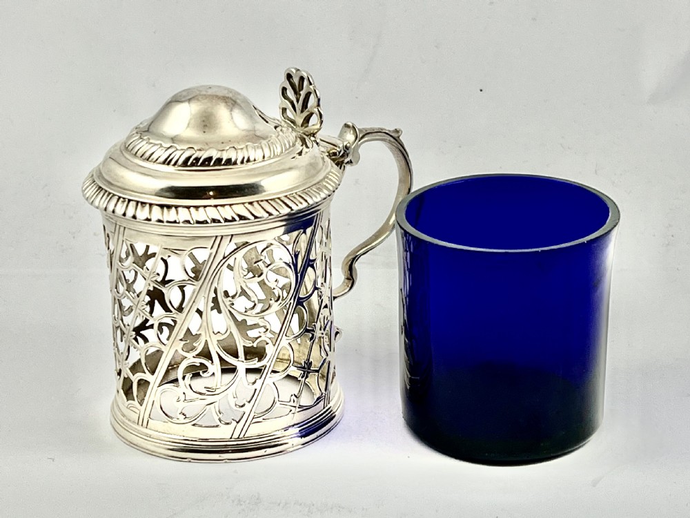 George III antique Irish silver mustard pot, Dublin c.1798 View V