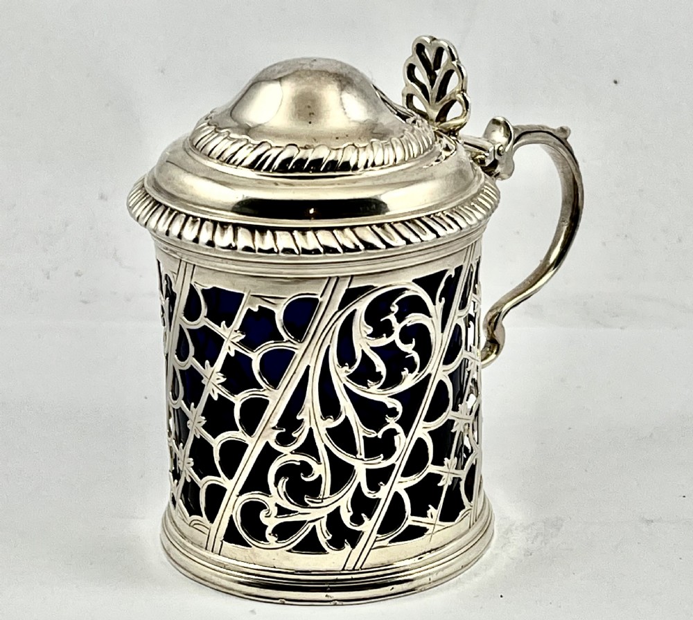 George III antique Irish silver mustard pot, Dublin c.1798 View VIII