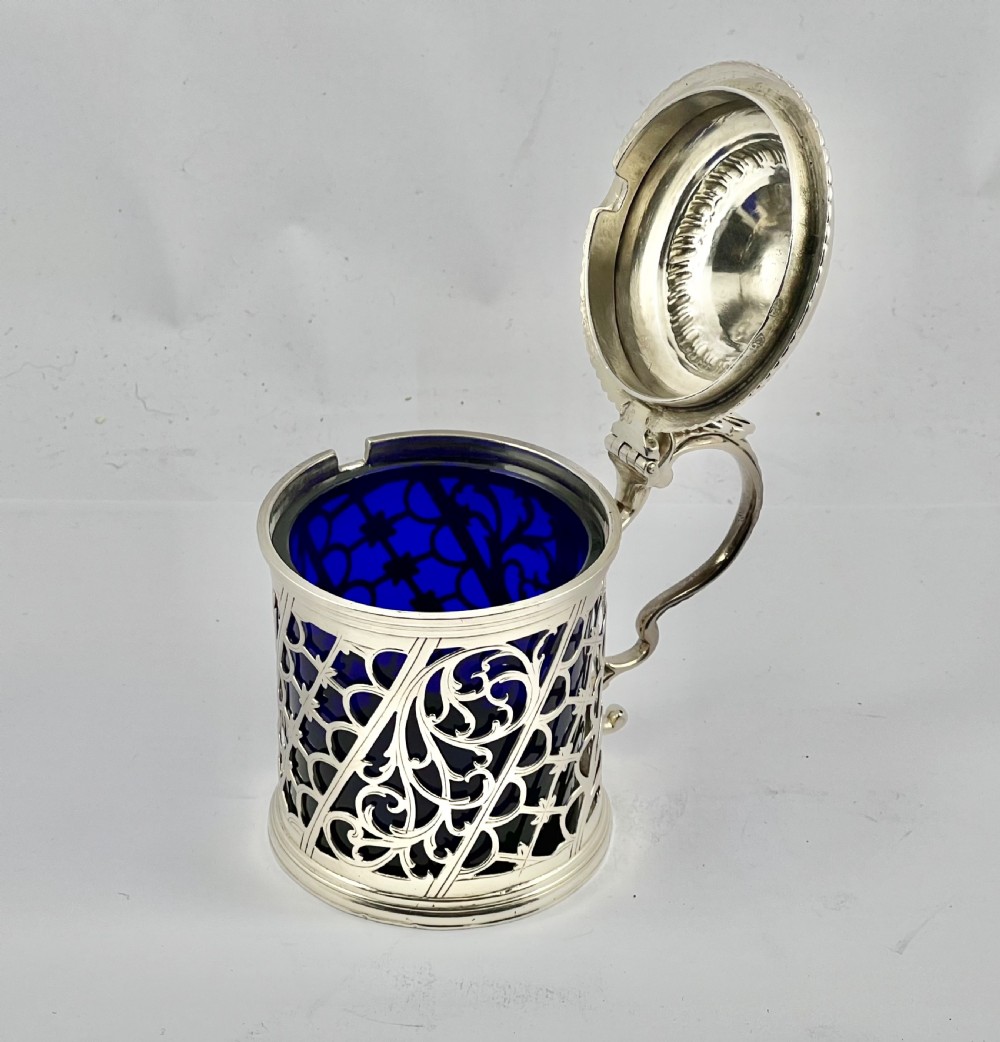 George III antique Irish silver mustard pot, Dublin c.1798 View IX
