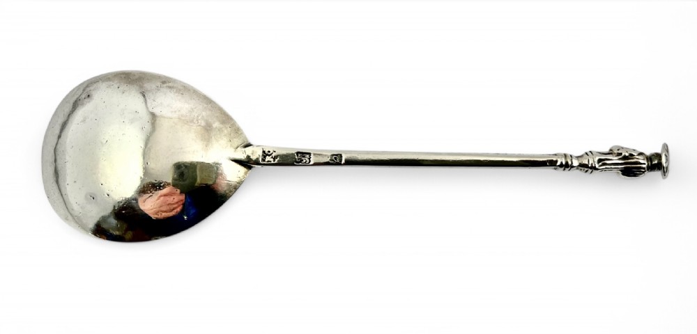Charles I silver apostle spoon, St John Finial, Richard Crosse 1641