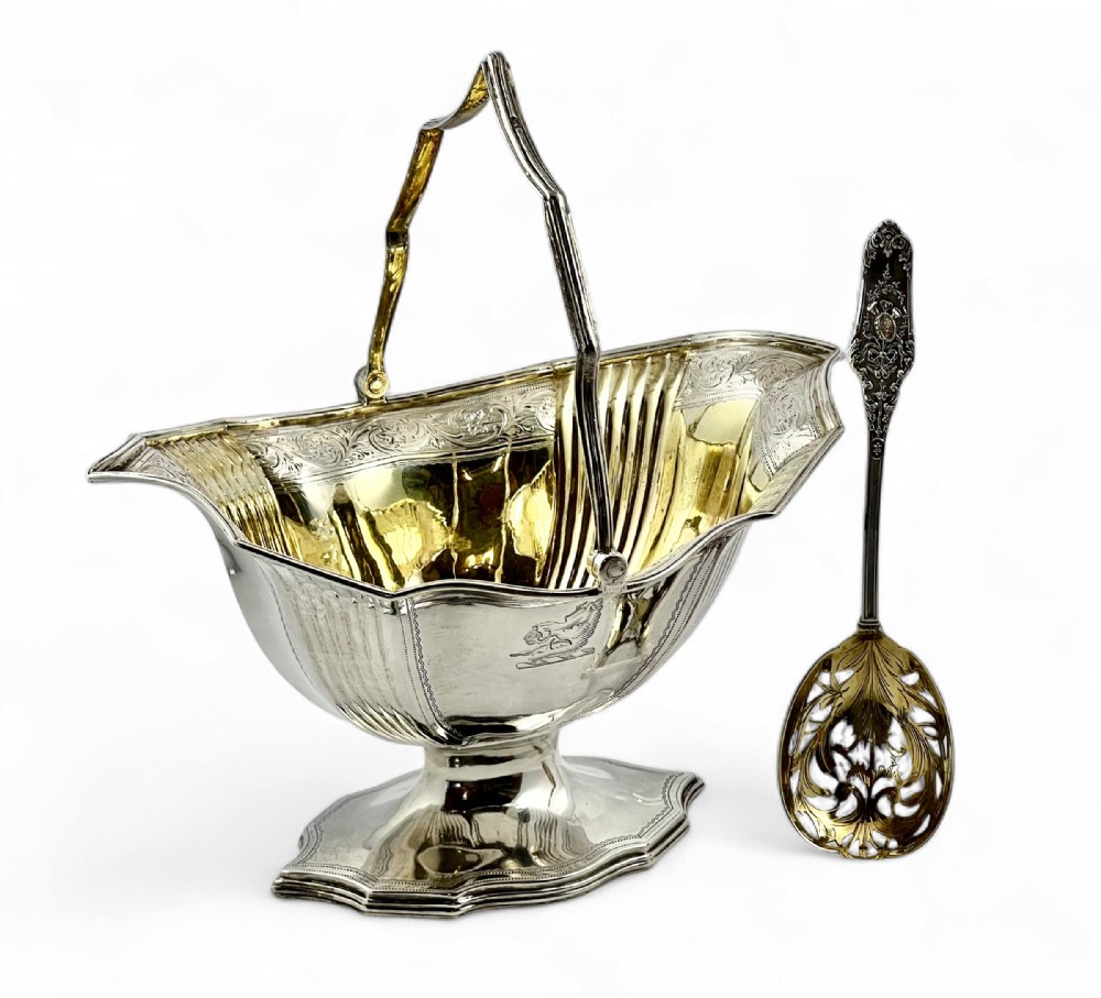 George III antique silver and gilt sugar or sweet meats bowl, London 1794