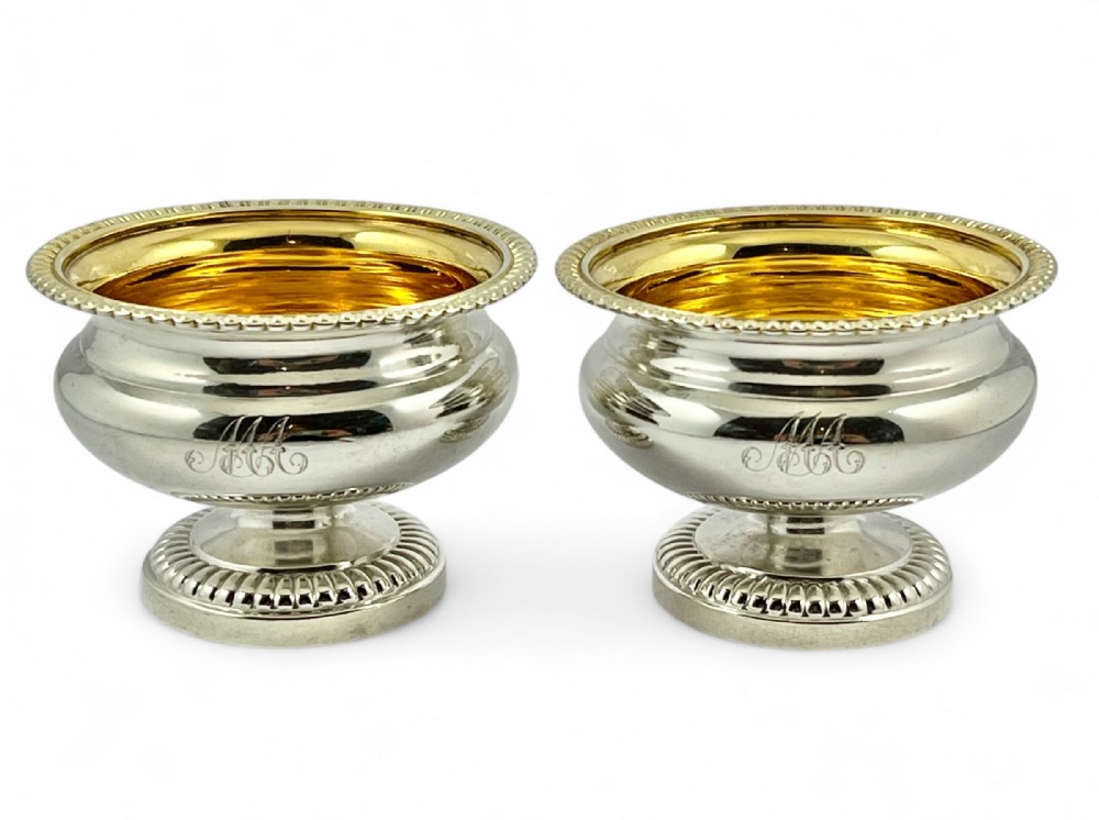 George III pair of silver gilt salts by Paul Storr, London 1808