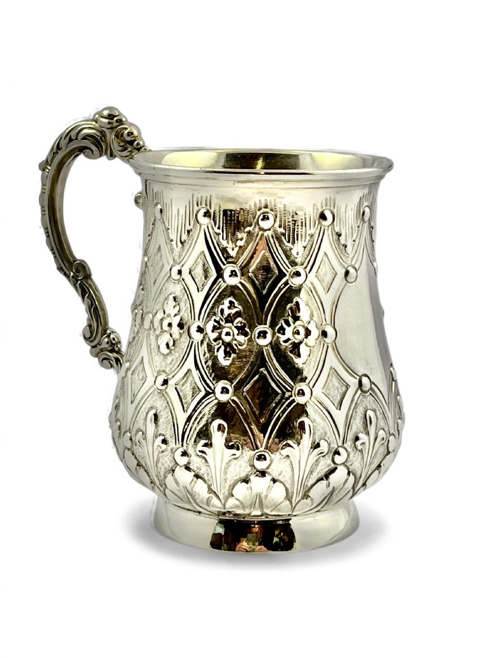 Victorian antique silver cup or mug, by George Adams, London 1862