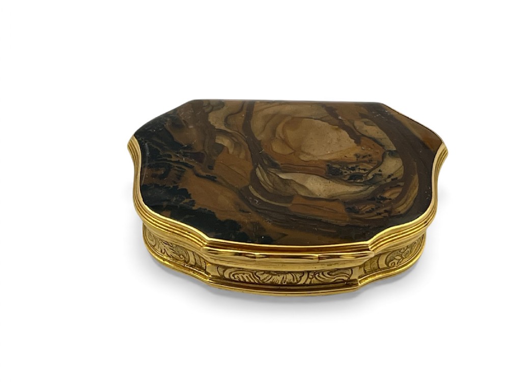 Georgian antique 18ct gold and agate snuff box, Scottish c.1800
