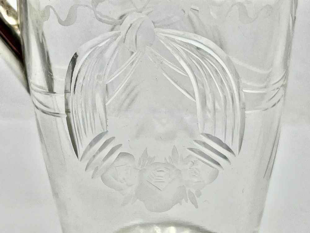 Edwardian antique silver mounted decanter, Chester 1908 View VII