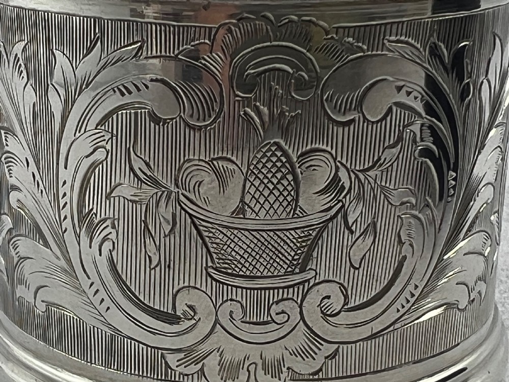 Early Victorian antique silver mustard pot, London 1851 View VIII