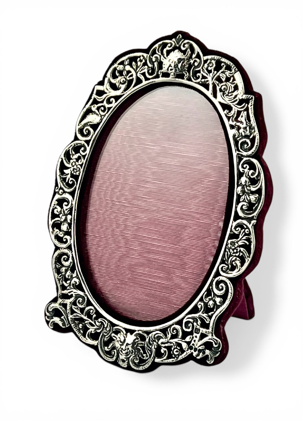 
Victorian antique silver oval picture frame, London 1888