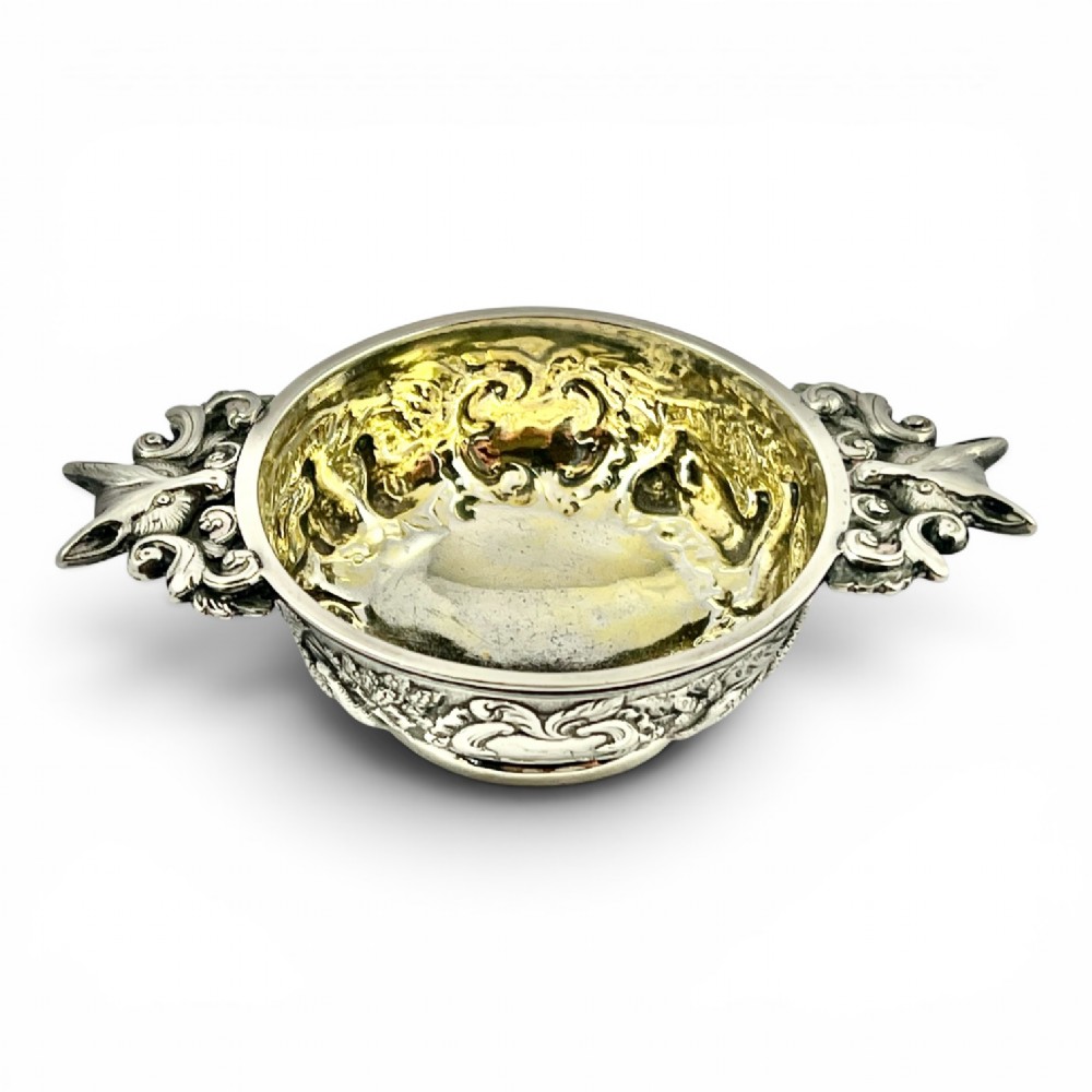 George IV antique Scottish ornate quaich, Edinburgh 1827
