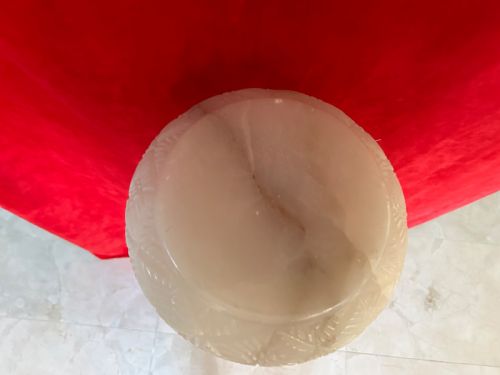 CARVED ALABASTER PLANT STAND - ADDITIONAL PHOTO 2