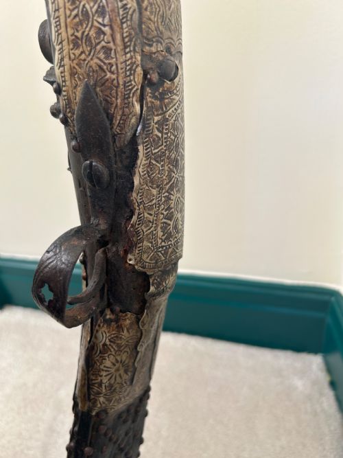 ANTIQUE FLINTLOCK JEZAIL RIFLE - ADDITIONAL PHOTO 2