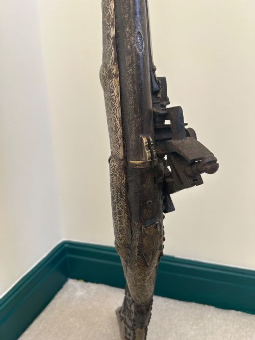 ANTIQUE FLINTLOCK JEZAIL RIFLE - ADDITIONAL PHOTO 4