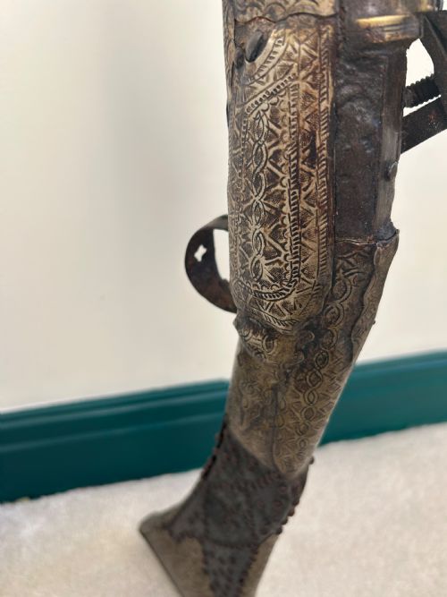 ANTIQUE FLINTLOCK JEZAIL RIFLE - ADDITIONAL PHOTO 5