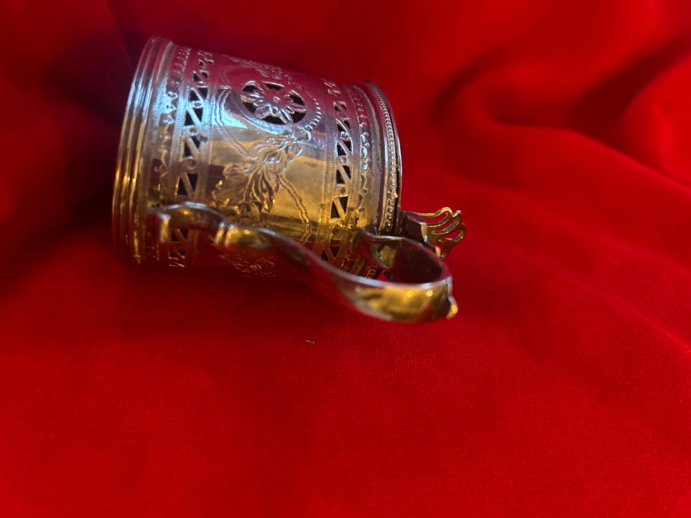Georgian Silver mustard pot  with lining and lid View VI