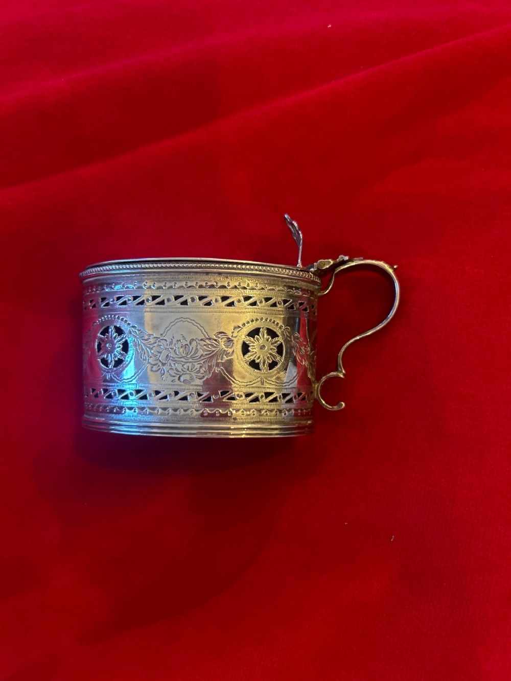 Georgian Silver mustard pot  with lining and lid