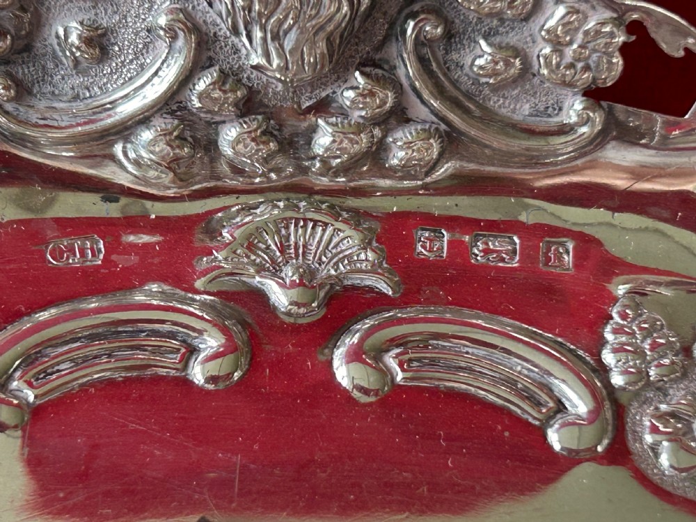 Silver oval fruit bowl with swing handle View IV