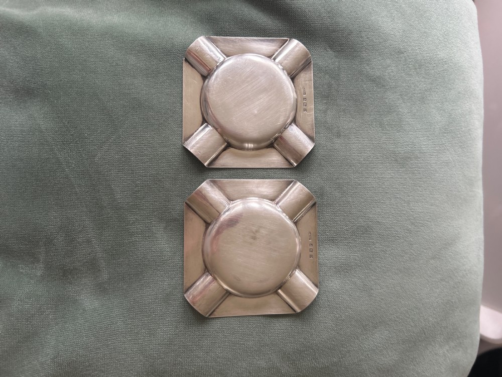 Two Silver ashtrays  View II