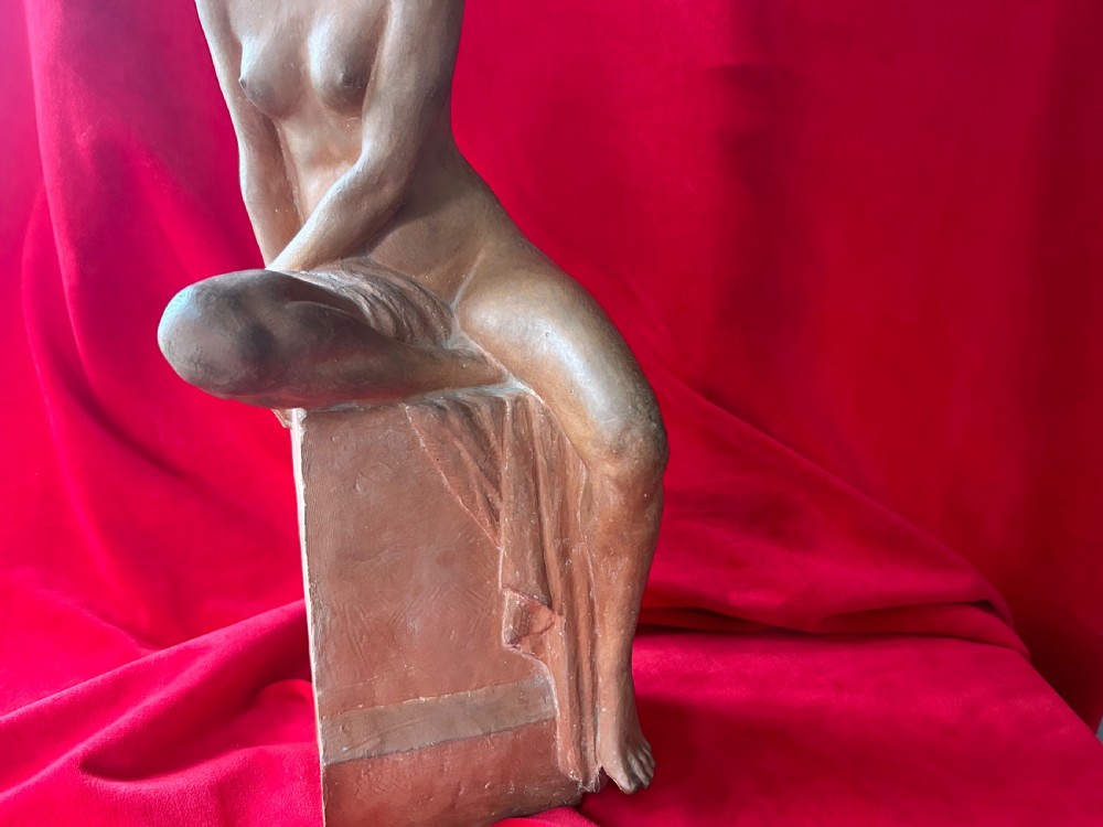 French terracotta sculpture signed L Riche  View II