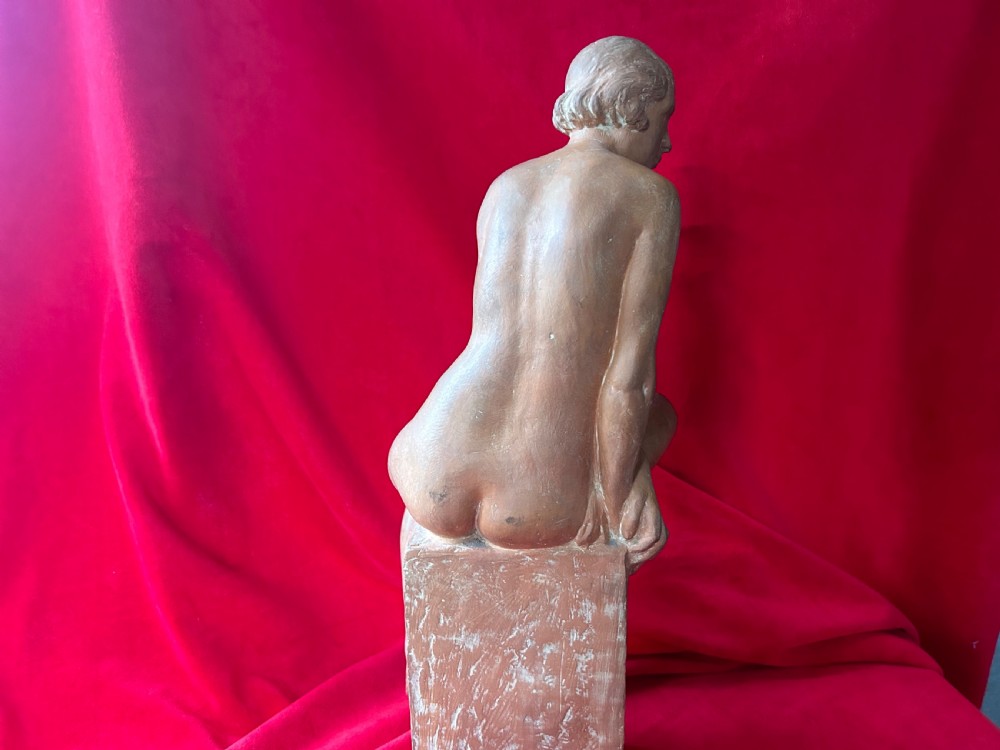 French terracotta sculpture signed L Riche  View III