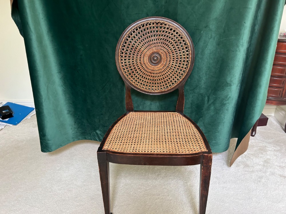 Edwardian cane mahogany chair