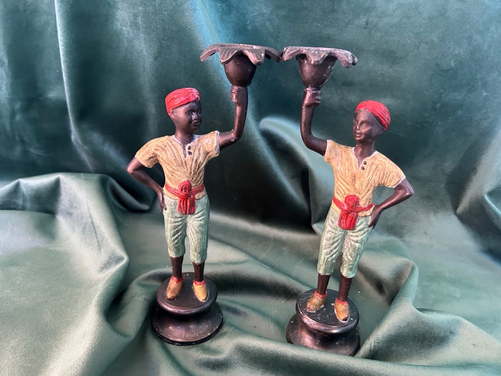 Pair of early 20th century blackamoor candlesticks 