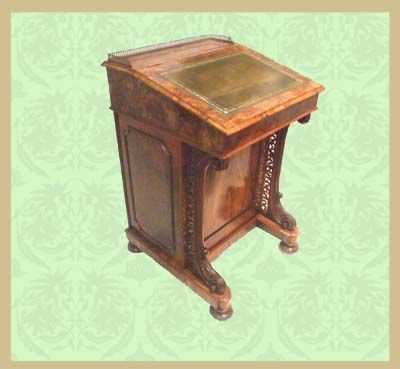 Victorian Burr Walnut Davenport Desk