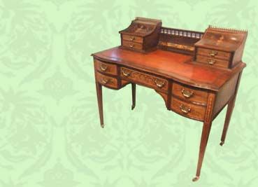 fig 1. Edwardian inlaid rosewood writing desk
