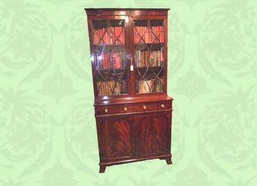 Regency Mahogany Cabinet Bookcase
